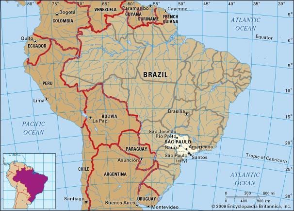 São Paulo გეოგრაფიული რუკა