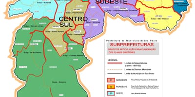 Sao Paulo ბრაზილიაში უბნების რუკა