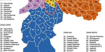 São Paulo მუნიციპალიტეტების რუკა